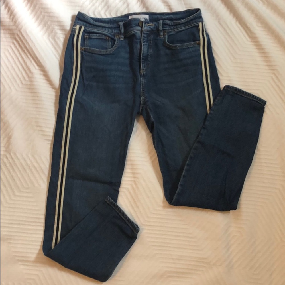 LOFT Modern Skinny Striped Jeans